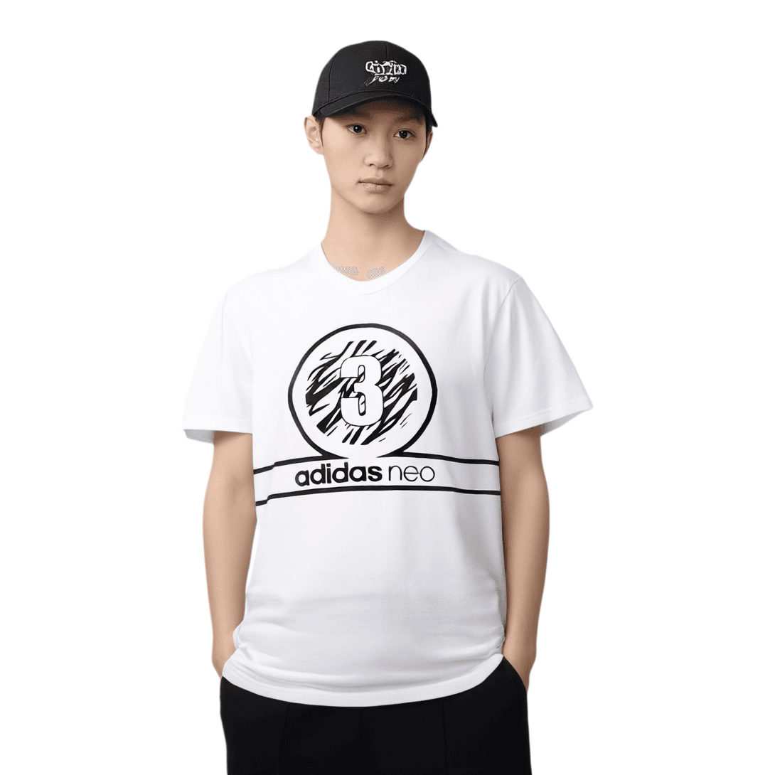 Футболка Adidas Neo Белый Мужской T-Рубашки - изображение 4