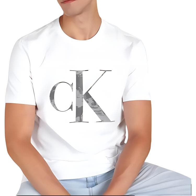 Футболка CALVIN KLEIN SS23 90 T Рубашка Мужская Белая - изображение 3
