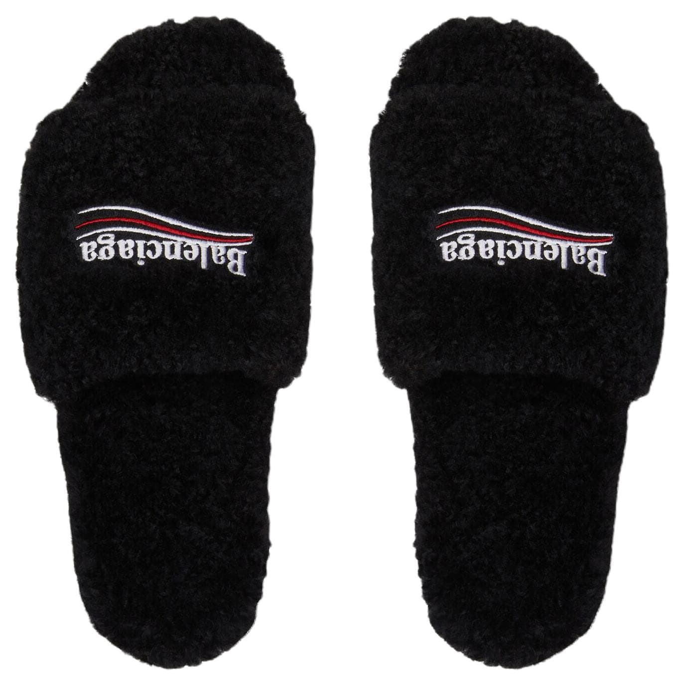 Сандалии Balenciaga Furry Шлепанцы Женские Черные - изображение 4