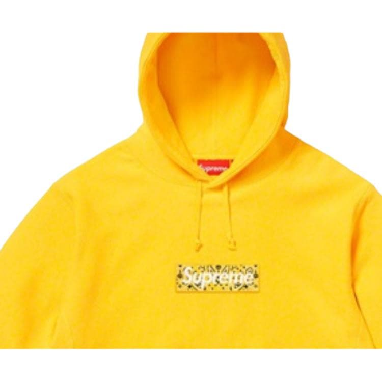 Кофта Supreme Bandana Box Logo Hooded Sweatshirt Yellow - изображение 4