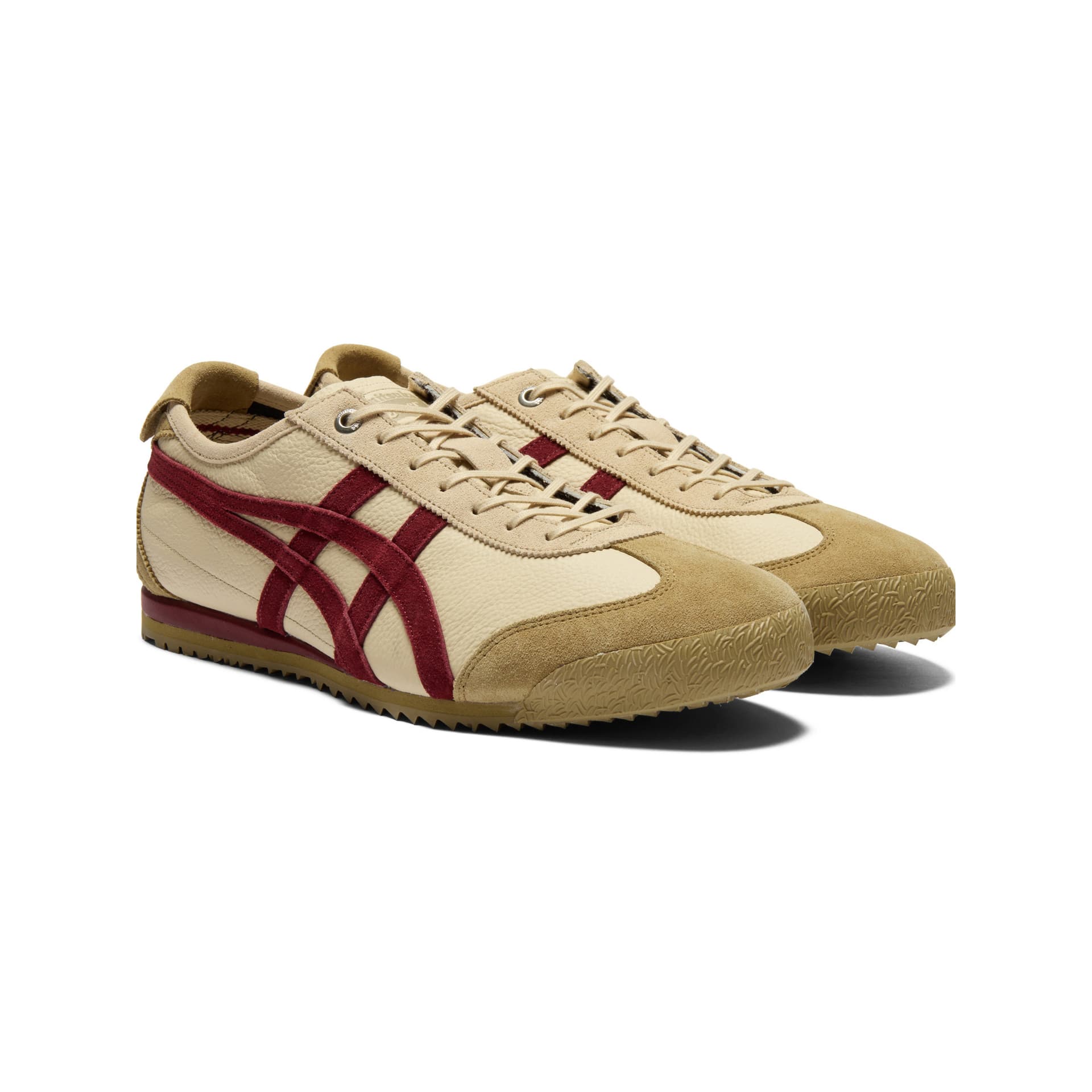 Кроссовки Onitsuka Tiger MEXICO 66 SD VIN Классический винтаж Low Топ Повседневная обувь Унисекс Бежевый бордовый Цвет - изображение 3