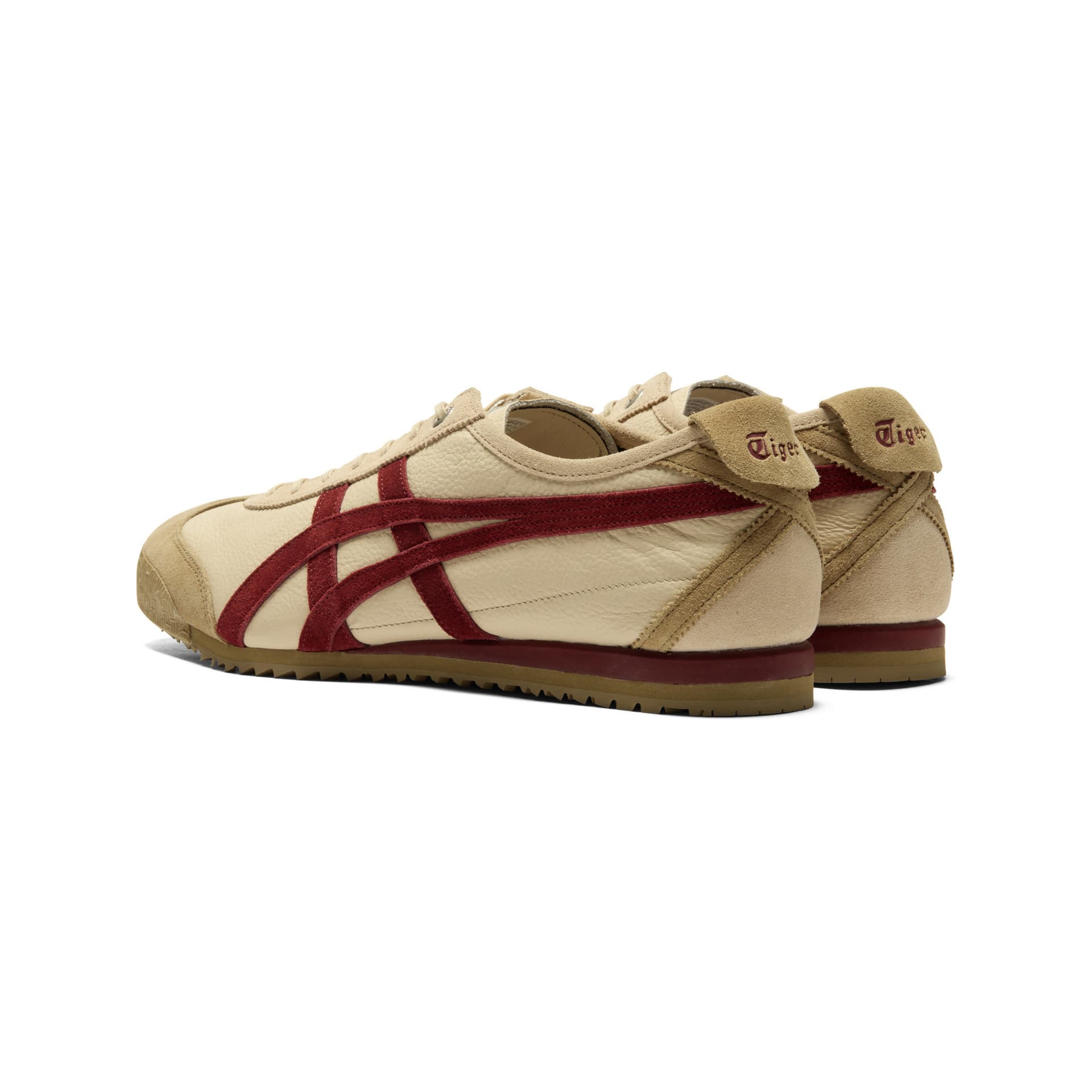 Кроссовки Onitsuka Tiger MEXICO 66 SD VIN Классический винтаж Low Топ Повседневная обувь Унисекс Бежевый бордовый Цвет - изображение 4