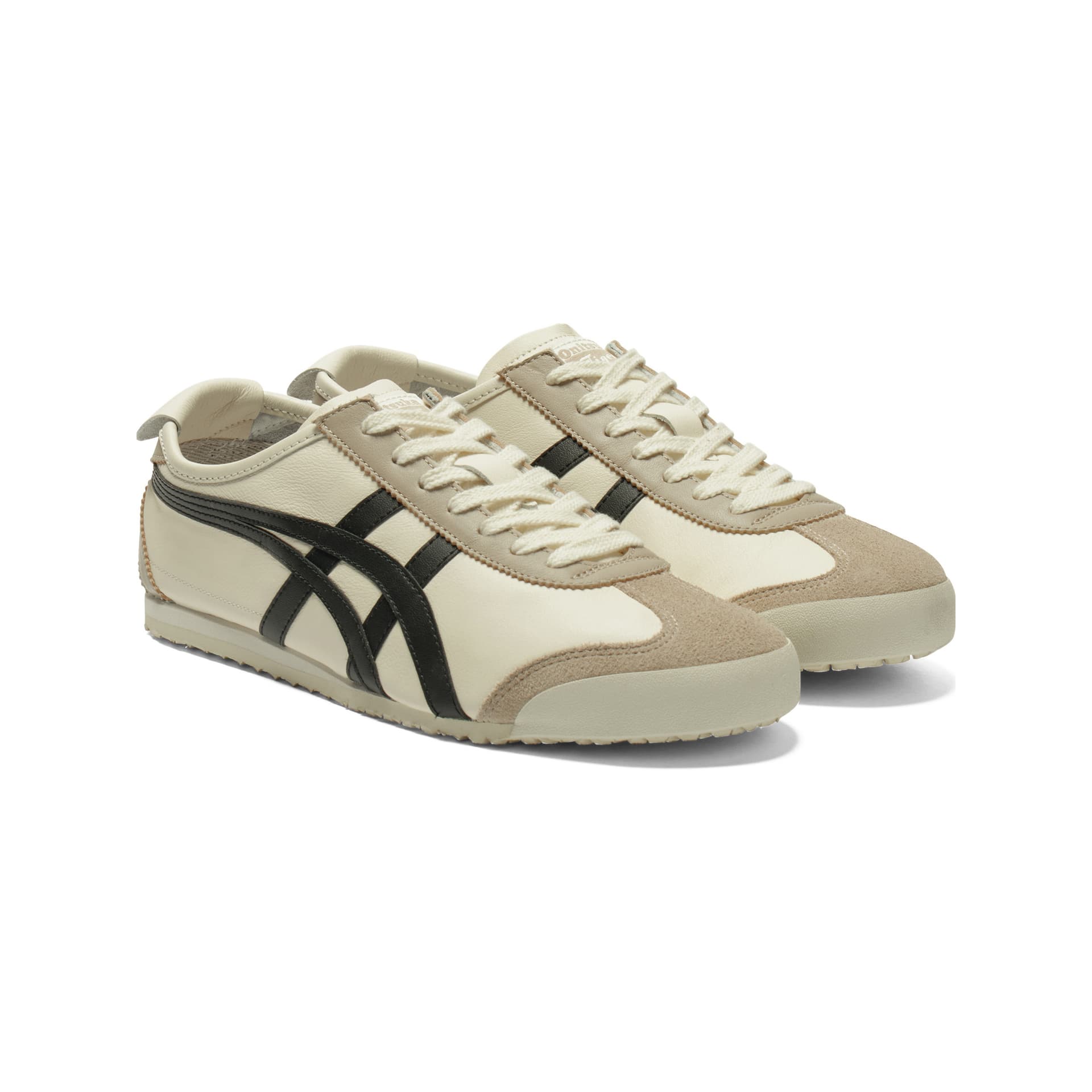 Кроссовки Onitsuka Tiger MEXICO 66 Удобный Low Топ Повседневная обувь Унисекс Бежево-черный - изображение 3