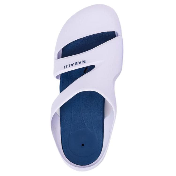 Сандалии DECATHLON CLOG 500 Противоскользящие домашние тапочки унисекс бежевый белый синий - изображение 3
