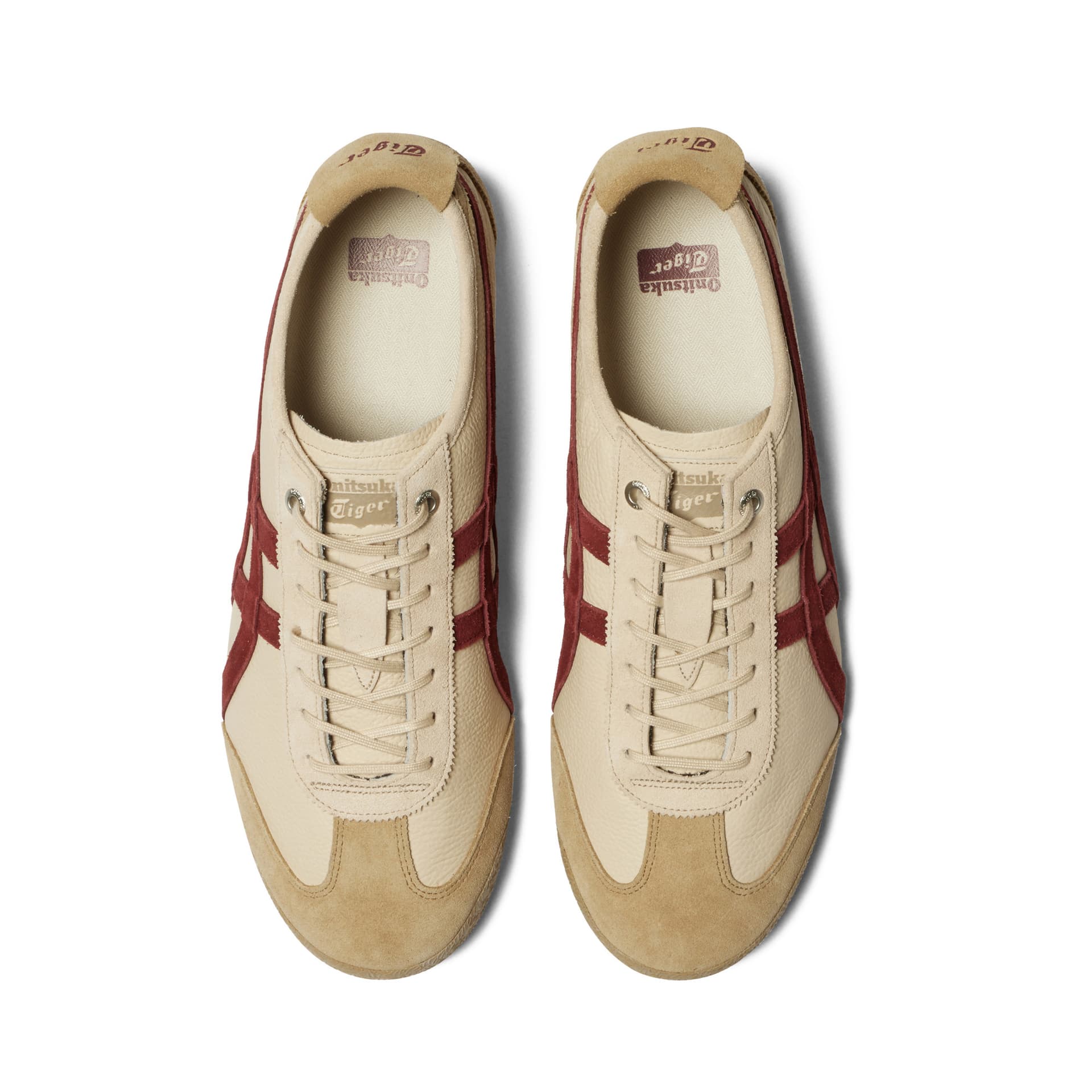 Кроссовки Onitsuka Tiger MEXICO 66 SD VIN Классический винтаж Low Топ Повседневная обувь Унисекс Бежевый бордовый Цвет - изображение 5