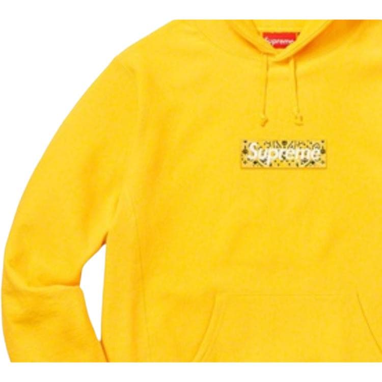 Кофта Supreme Bandana Box Logo Hooded Sweatshirt Yellow - изображение 5