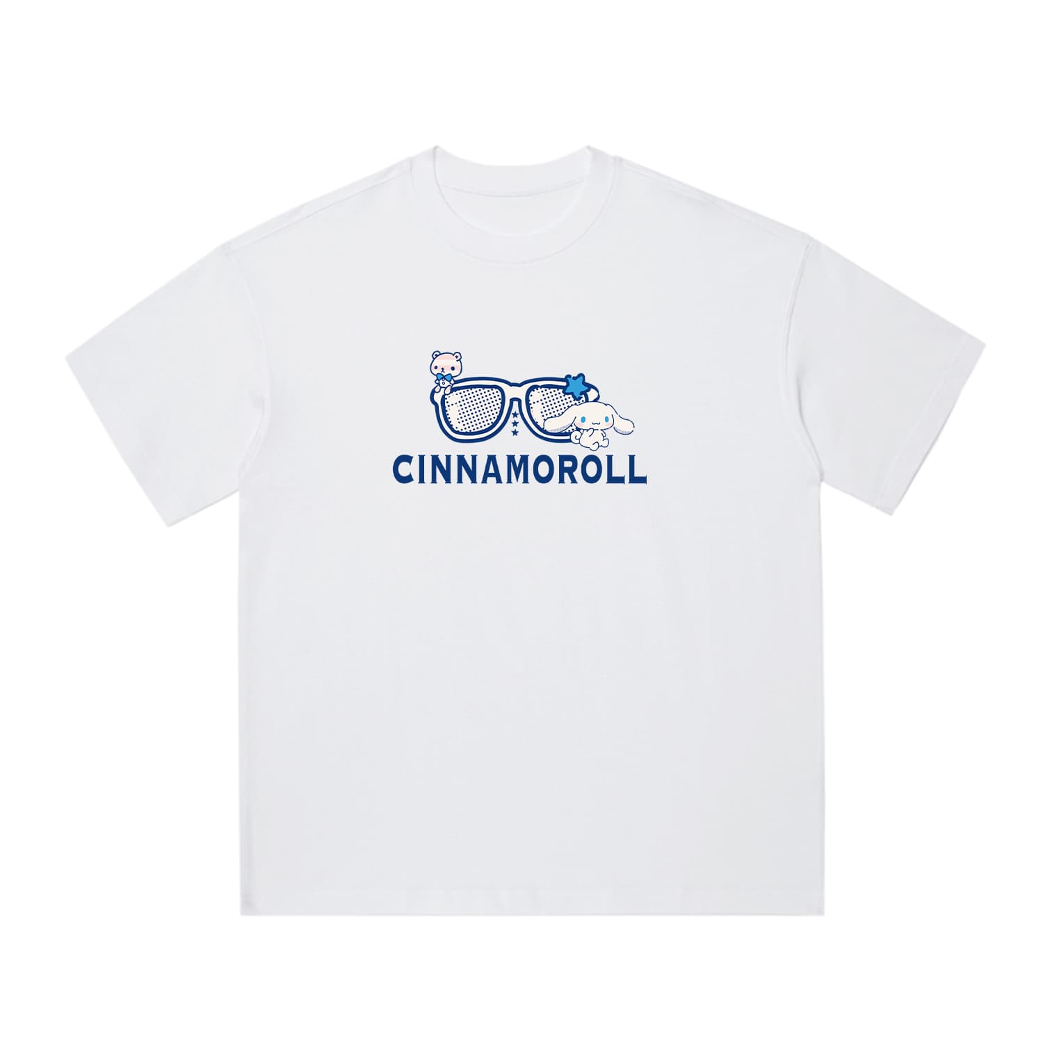 Футболка Sanrio x Cinnamoroll Совместная коллекция Круглый вырез Экстра свободный Парный Унисекс Футболка с принтом - изображение 1