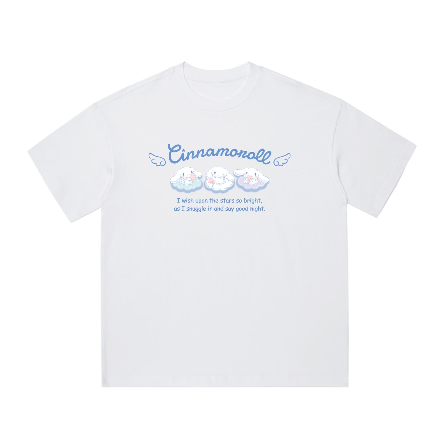 Футболка Sanrio Cinnamoroll Удобная хлопковая футболка с принтом, унисекс, повседневная, с круглым вырезом, в стиле преппи - изображение 1