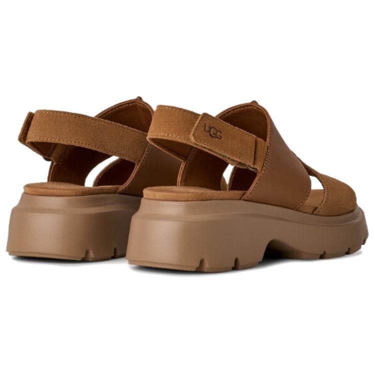 Шлёпанцы UGG Calimuze One Шнуровые Сандалии Женские Каштановые - изображение 4