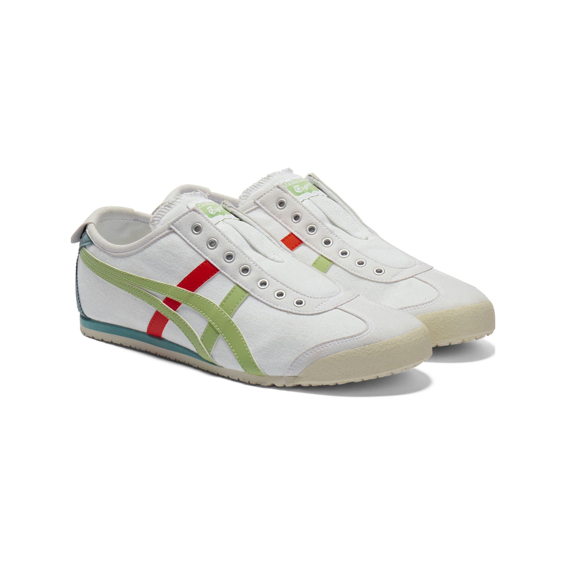 Кроссовки Onitsuka Tiger MEXICO 66 Slip ON Повседневная обувь Унисекс Белый Зеленый - изображение 3