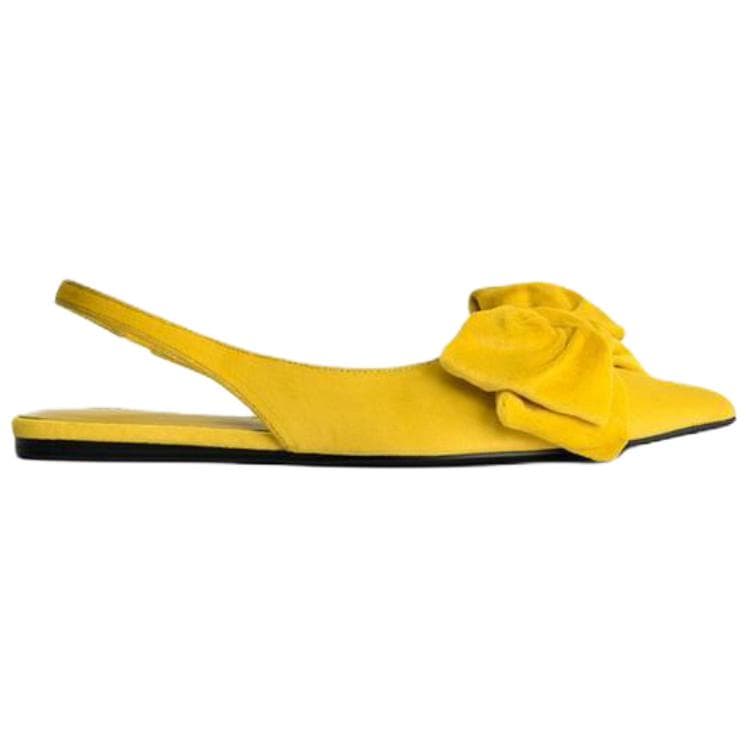 Тапочки ZARA Limited Edition Повседневная обувь 1CM Женская Желтая - изображение 2