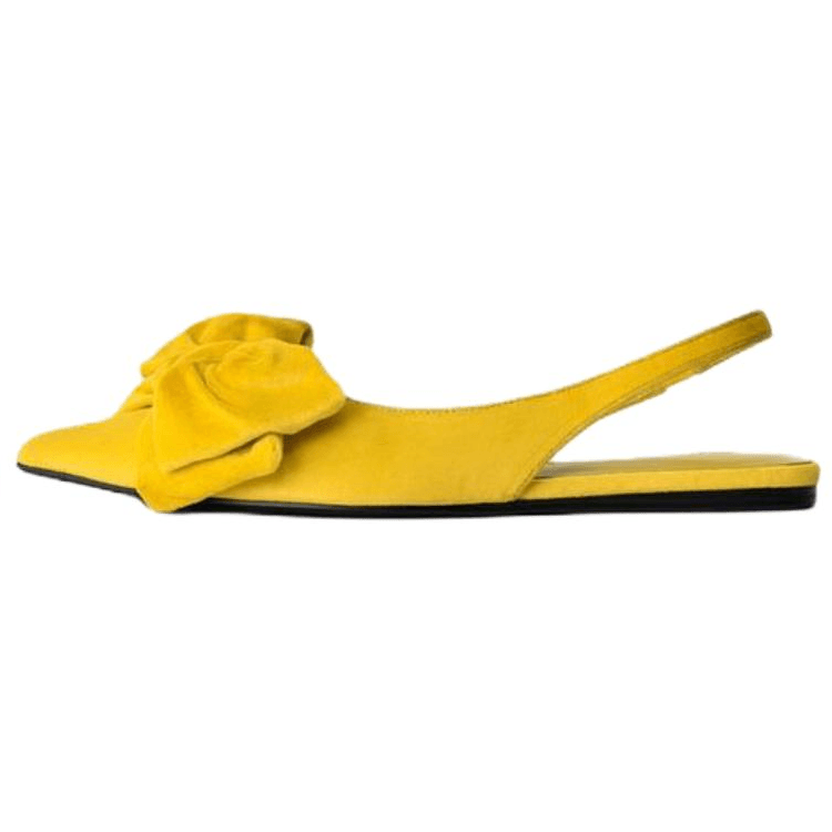Тапочки ZARA Limited Edition Повседневная обувь 1CM Женская Желтая - изображение 1