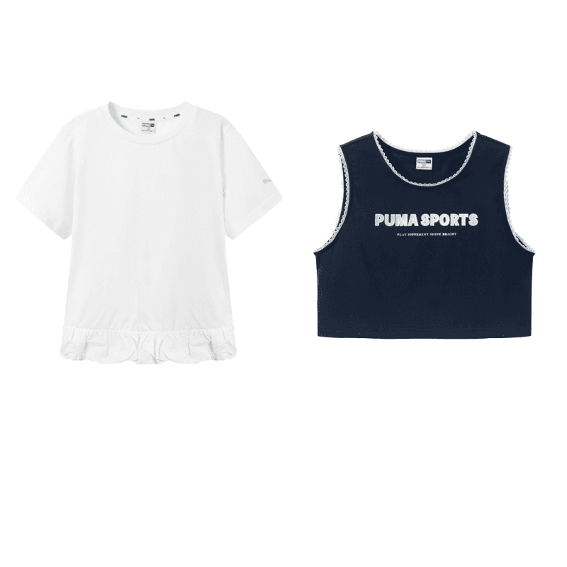 Футболка PUMA Белый Синий Тон 00318 Детские Рубашки - изображение 1