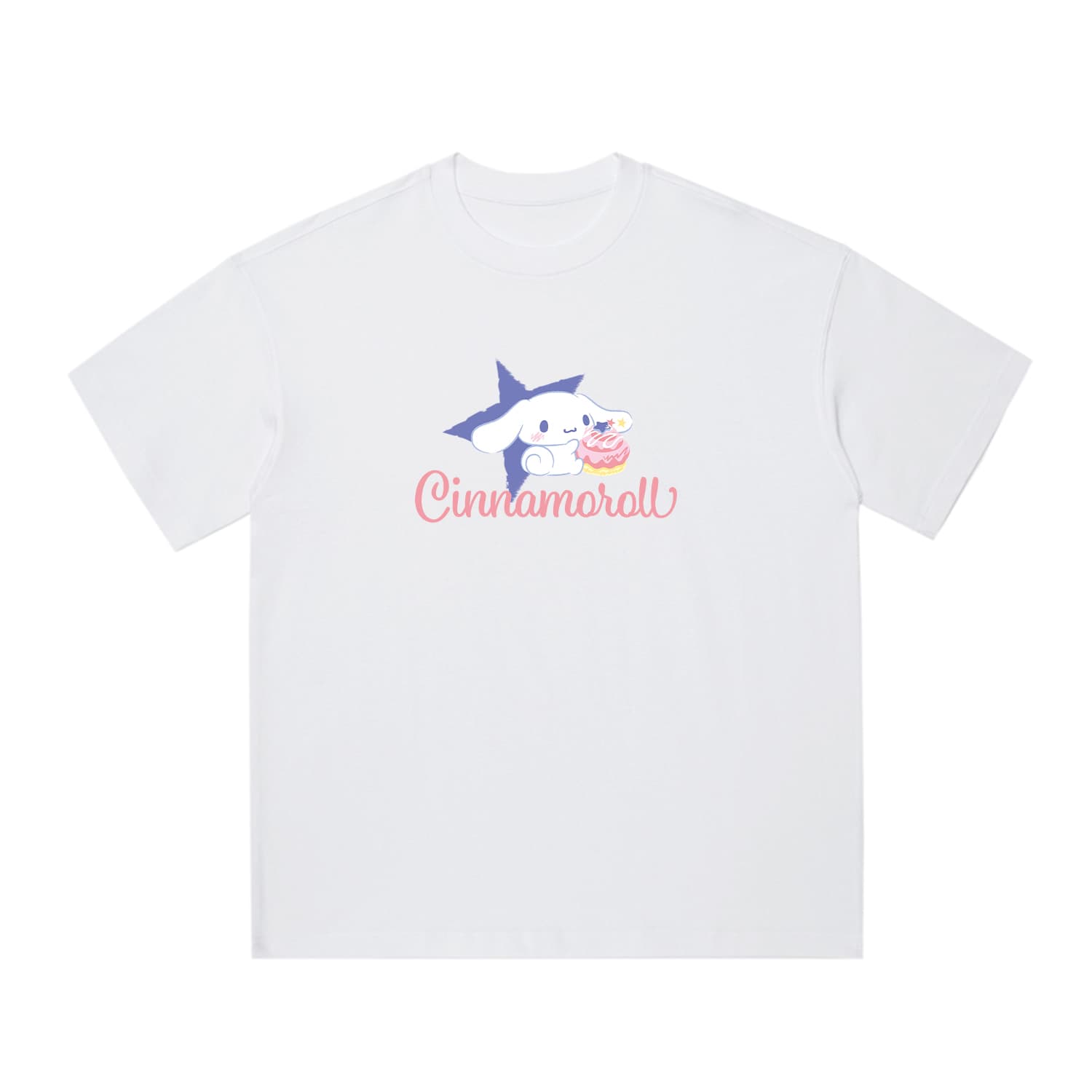 Футболка Sanrio X Американский Винтаж Футболка С Принтом Cinnamoroll, Свободный Покрой, Круглый Вырез, Короткий Рукав, Унисекс - изображение 1