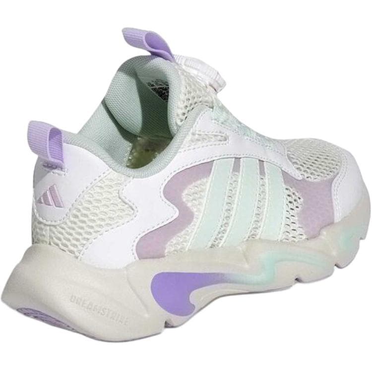 Кроссовки Adidas PLAYFLEX HABU Низкие детские повседневные кроссовки Белый Зеленый Фиолетовый - изображение 3