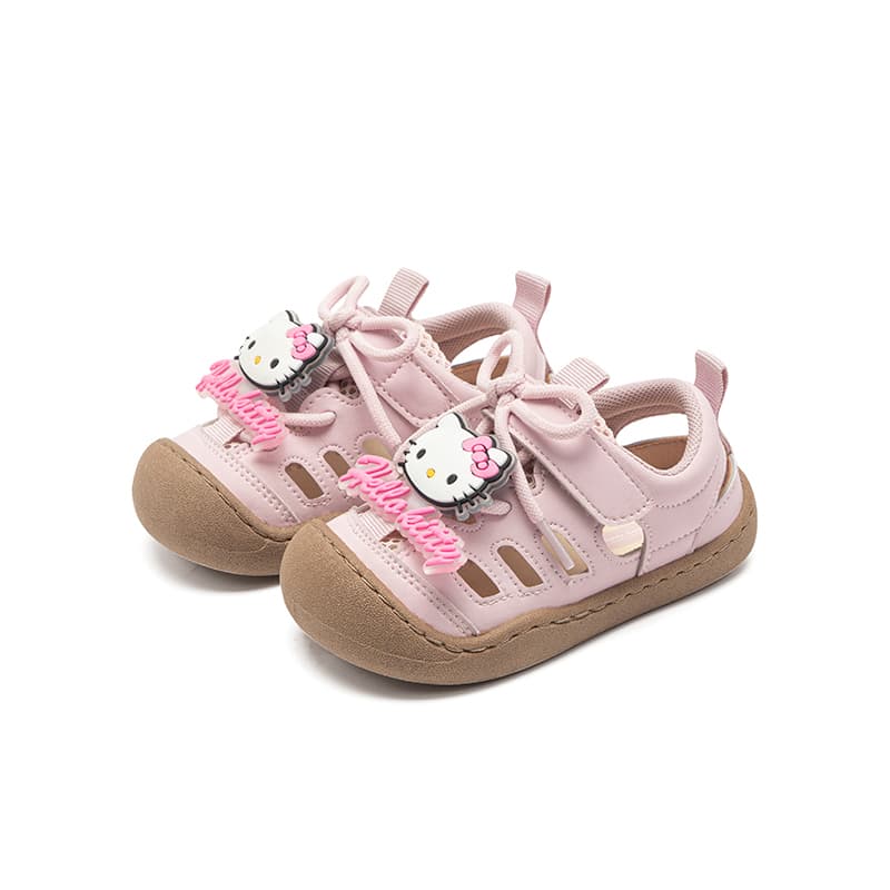 Сандалии Sanrio Hello Kitty Удобные модные универсальные детские сандалии с бантом и застежкой на липучке для кампуса - изображение 3