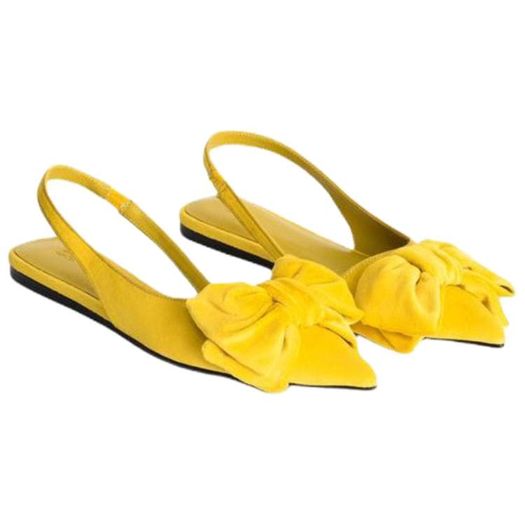 Тапочки ZARA Limited Edition Повседневная обувь 1CM Женская Желтая - изображение 4