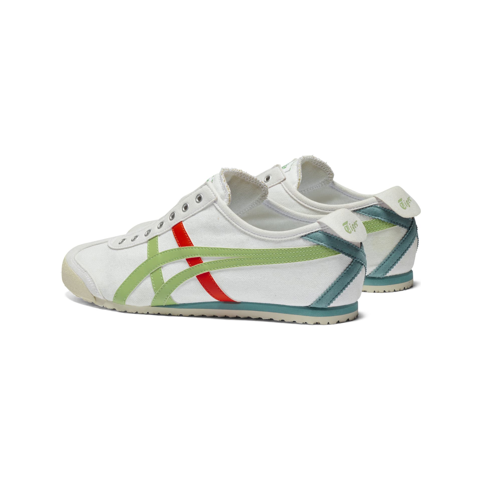 Кроссовки Onitsuka Tiger MEXICO 66 Slip ON Повседневная обувь Унисекс Белый Зеленый - изображение 4