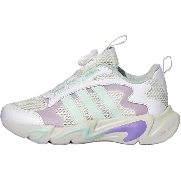 Кроссовки Adidas PLAYFLEX HABU Низкие детские повседневные кроссовки Белый Зеленый Фиолетовый - изображение 1