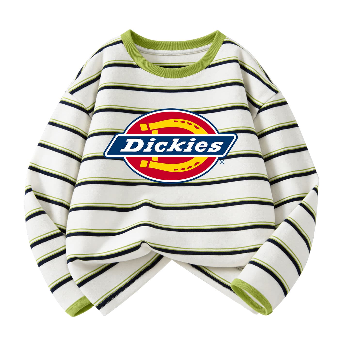 Футболка Dickies Стандартный размер Зеленый Белый Полосы Детские Т-рубашки - изображение 1