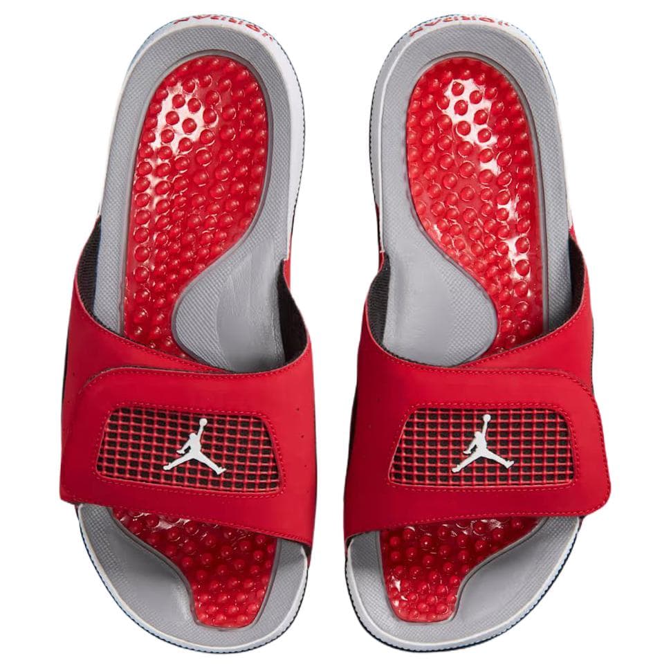 Сандалии Jordan X Hydro 4 Retro Toro Bravo Шлепанцы Мужской Пламенный Красный - изображение 4