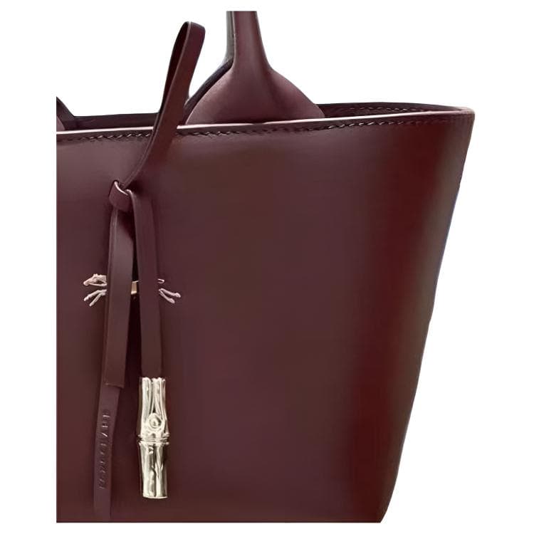 Сумка LONGCHAMP Le Roseau Телячья кожа Сумка Женские Бургундский Цвет - изображение 2