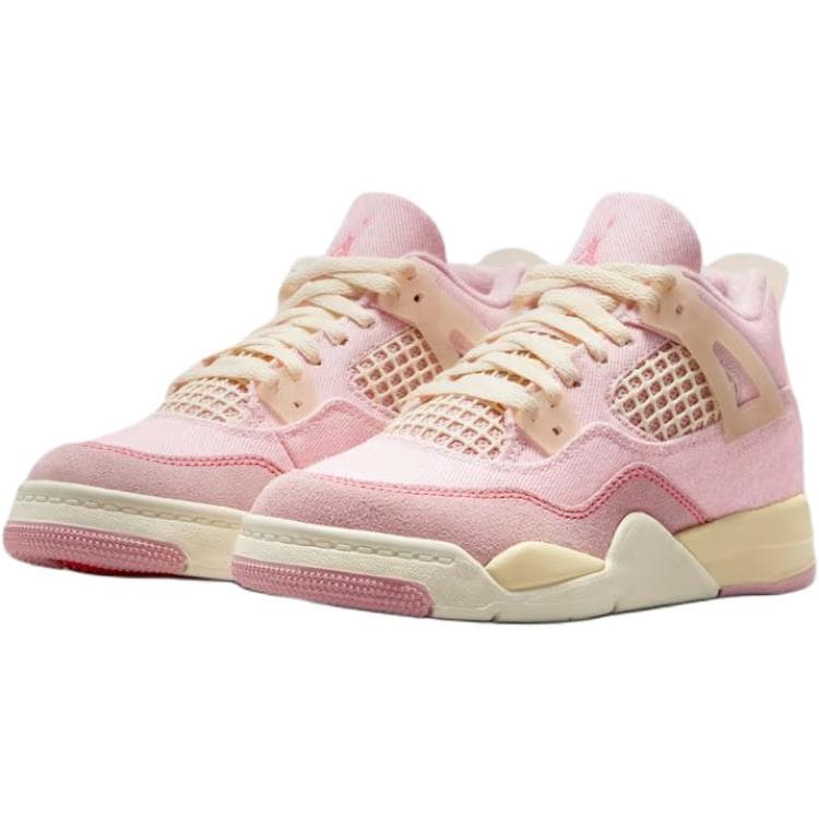 Кроссовки для баскетбола Jordan Air Джордан 4 Low Топ Детские Баскетбольные Кроссовки Красно-розовые Детские Возраст 3-7 лет - изображение 3