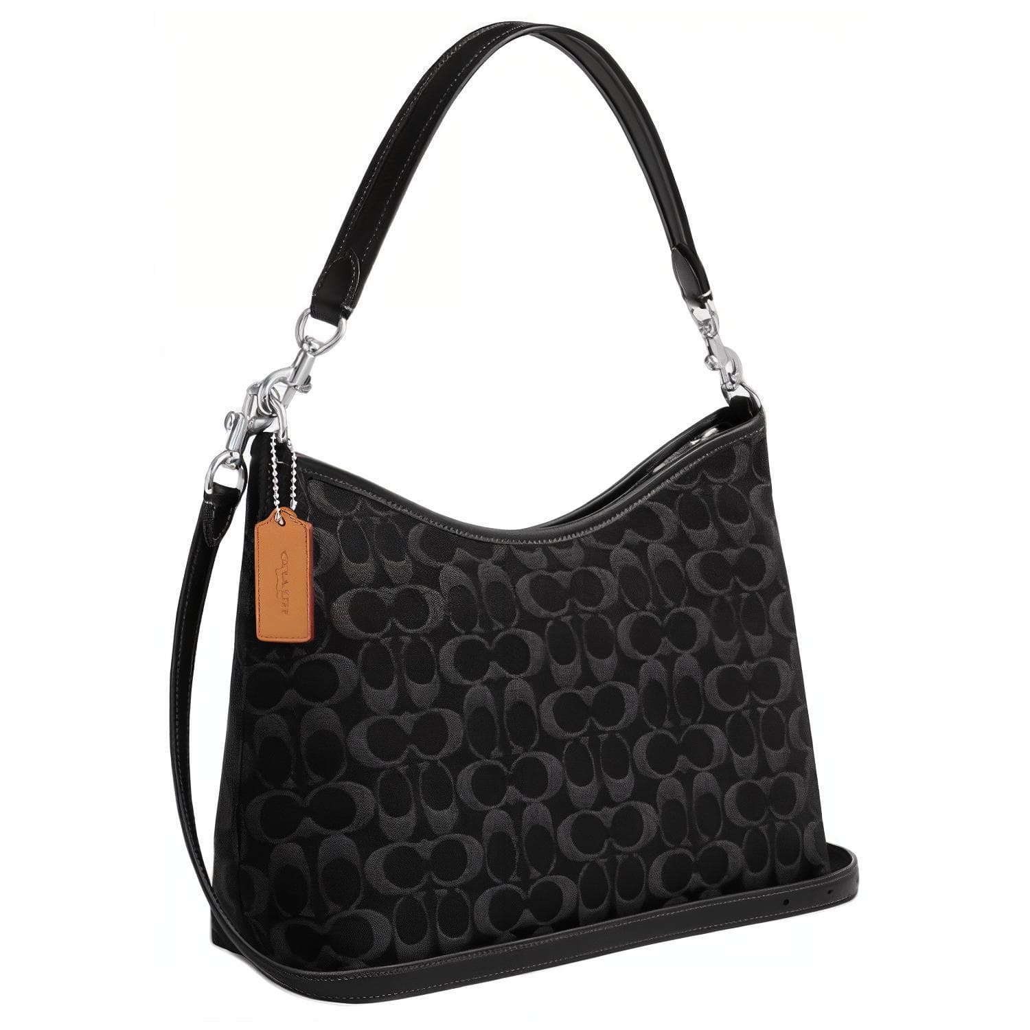Мини-сумка COACH Лорел Деним с Телячьей Кожей и Гладкой Кожей Сумка через плечо Сумка на плечо Большая Женская Черная - изображение 2