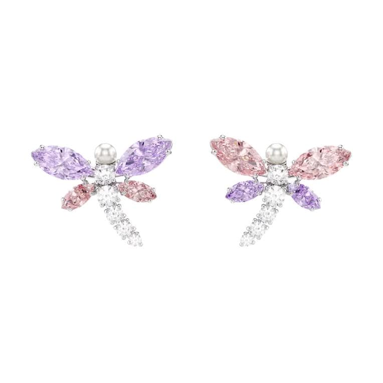 Серьги Swarovski x Ariana Grande Серьги-гвоздики с кубическим цирконием женские фиолетовые розовые - изображение 1