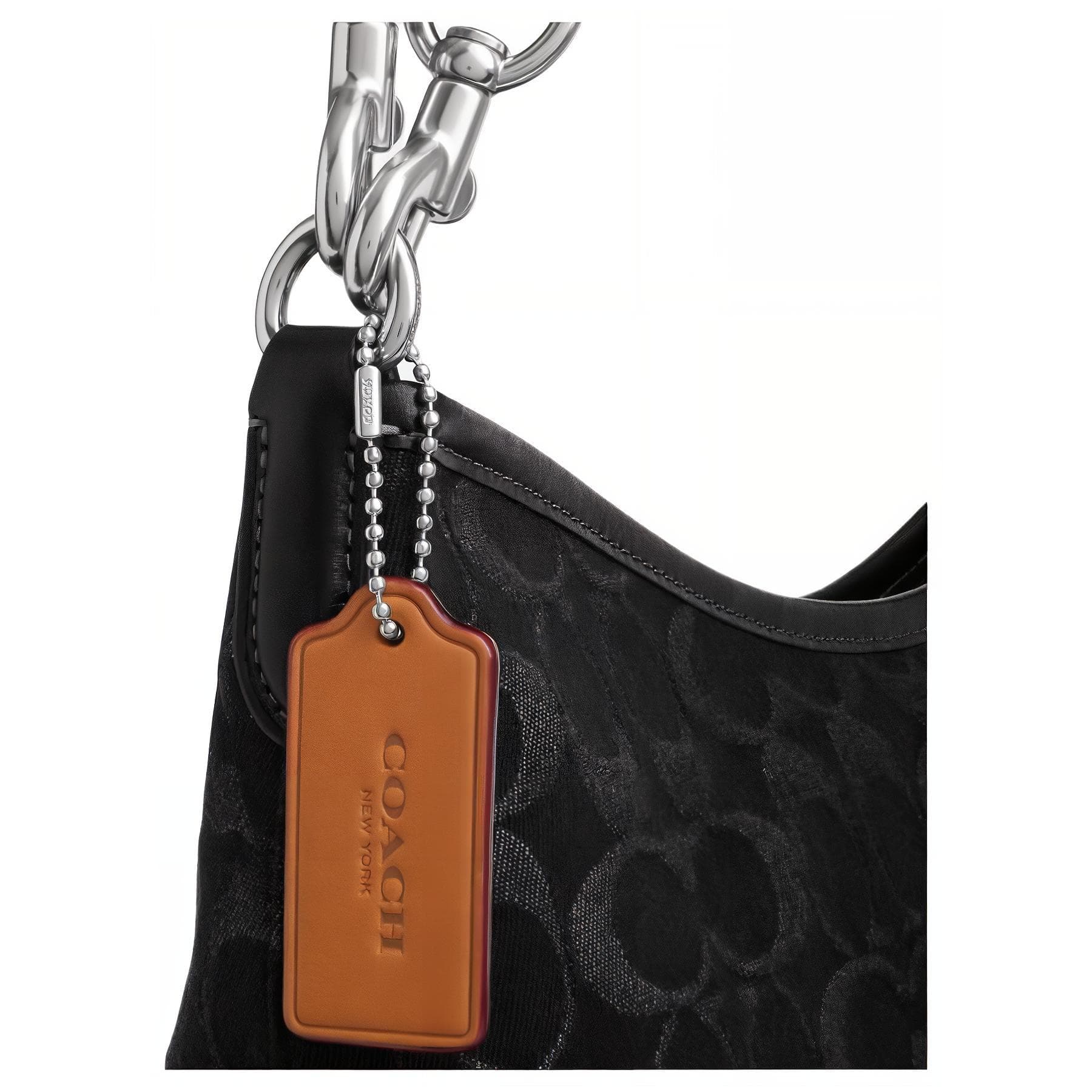 Мини-сумка COACH Лорел Деним с Телячьей Кожей и Гладкой Кожей Сумка через плечо Сумка на плечо Большая Женская Черная - изображение 5