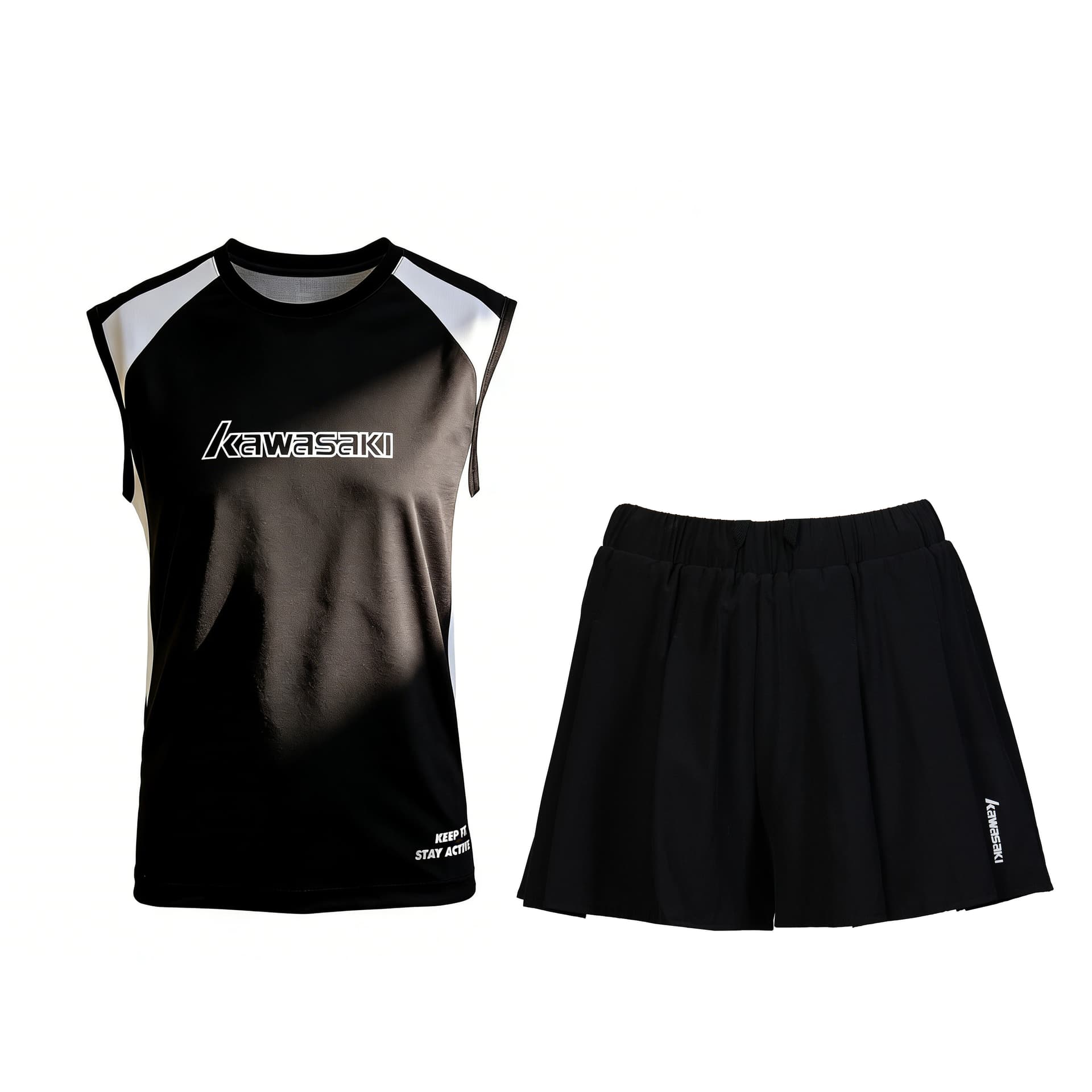 Кавасаки Match Clothing Collection Падел-бадминтон Джерси Унисекс 2 шт Черный Белый - изображение 2