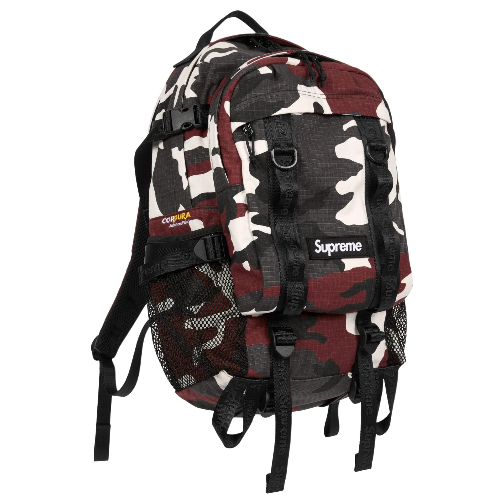 Рюкзак Supreme CORDURA® Хлопковая смесь Резистентная к разрыву ткань Рюкзак Унисекс Красный Камуфляж - изображение 2