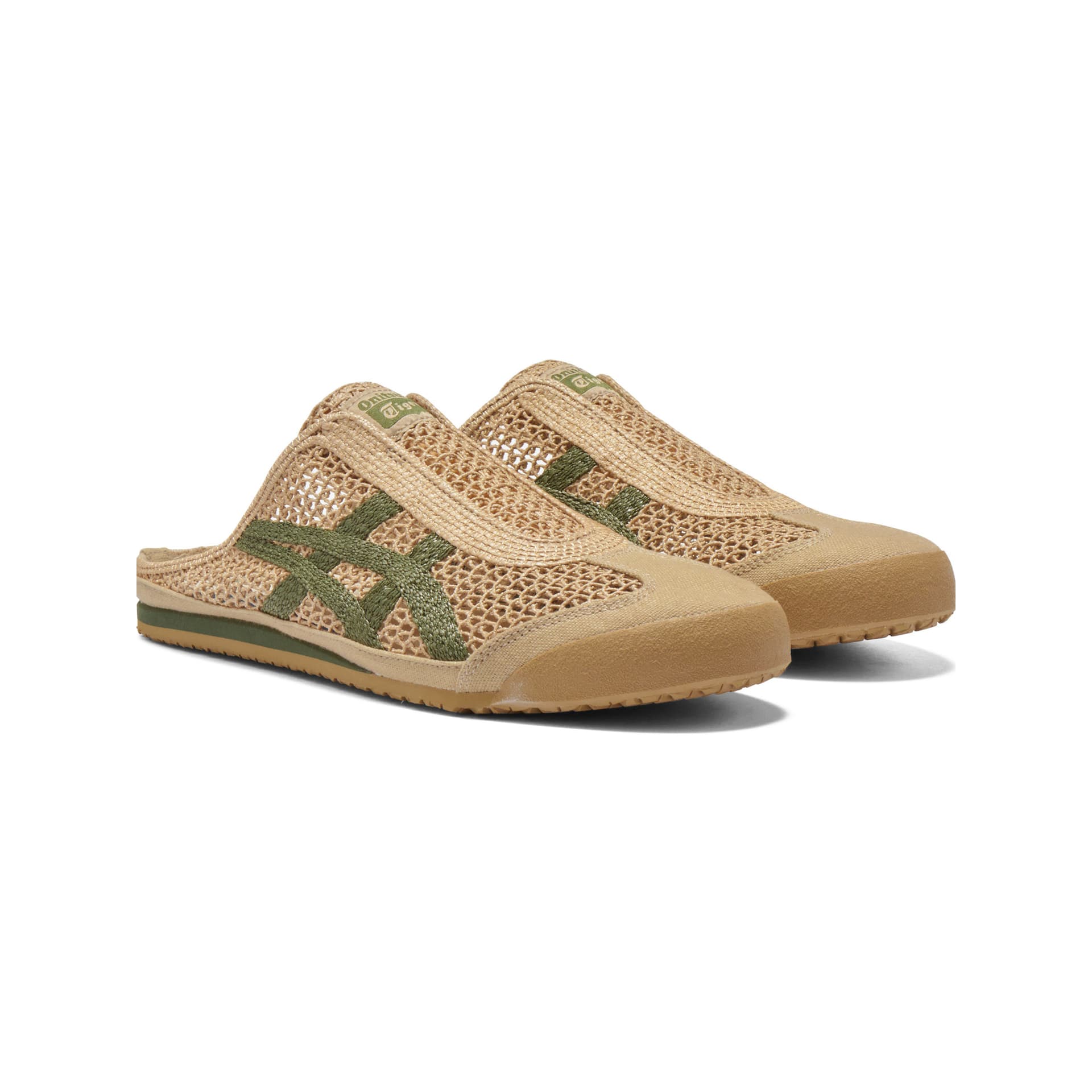 Сандалии Onitsuka Tiger MEXICO 66 SABOT Закрытые тапочки Унисекс Коричнево-зеленый - изображение 3