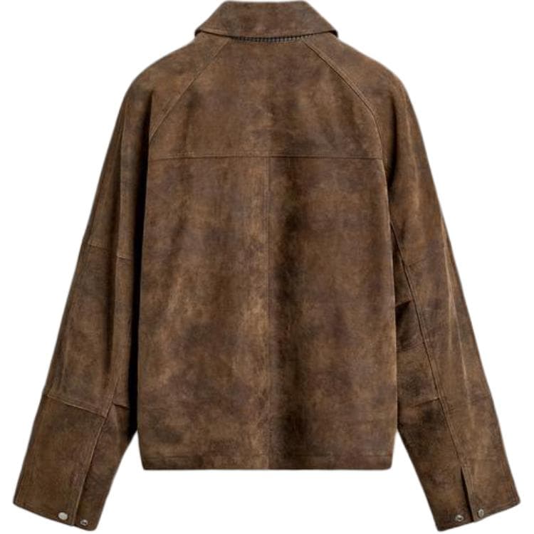Кожаная куртки ZARA Коричневый Унисекс Кожаные куртки - изображение 2
