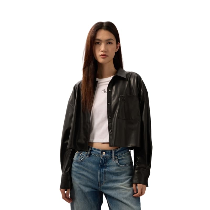 Calvin Klein SS25 Укороченное пальто женское цвет космический черный - изображение 3