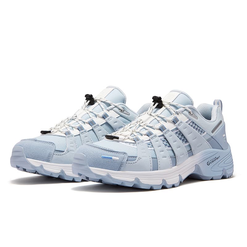 Кроссовки FILA FUSION COMO X Lake Series Текстиль Синтетическая кожа Низкий топ Уличная обувь Женская Отходный серый Тихий синий - изображение 3