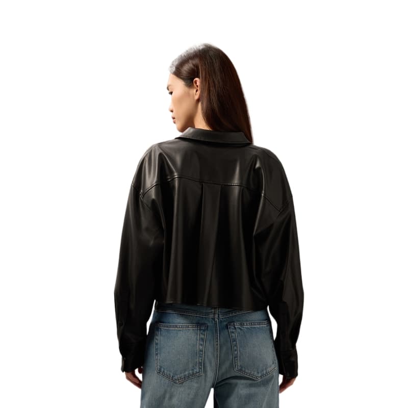 Calvin Klein SS25 Укороченное пальто женское цвет космический черный - изображение 4
