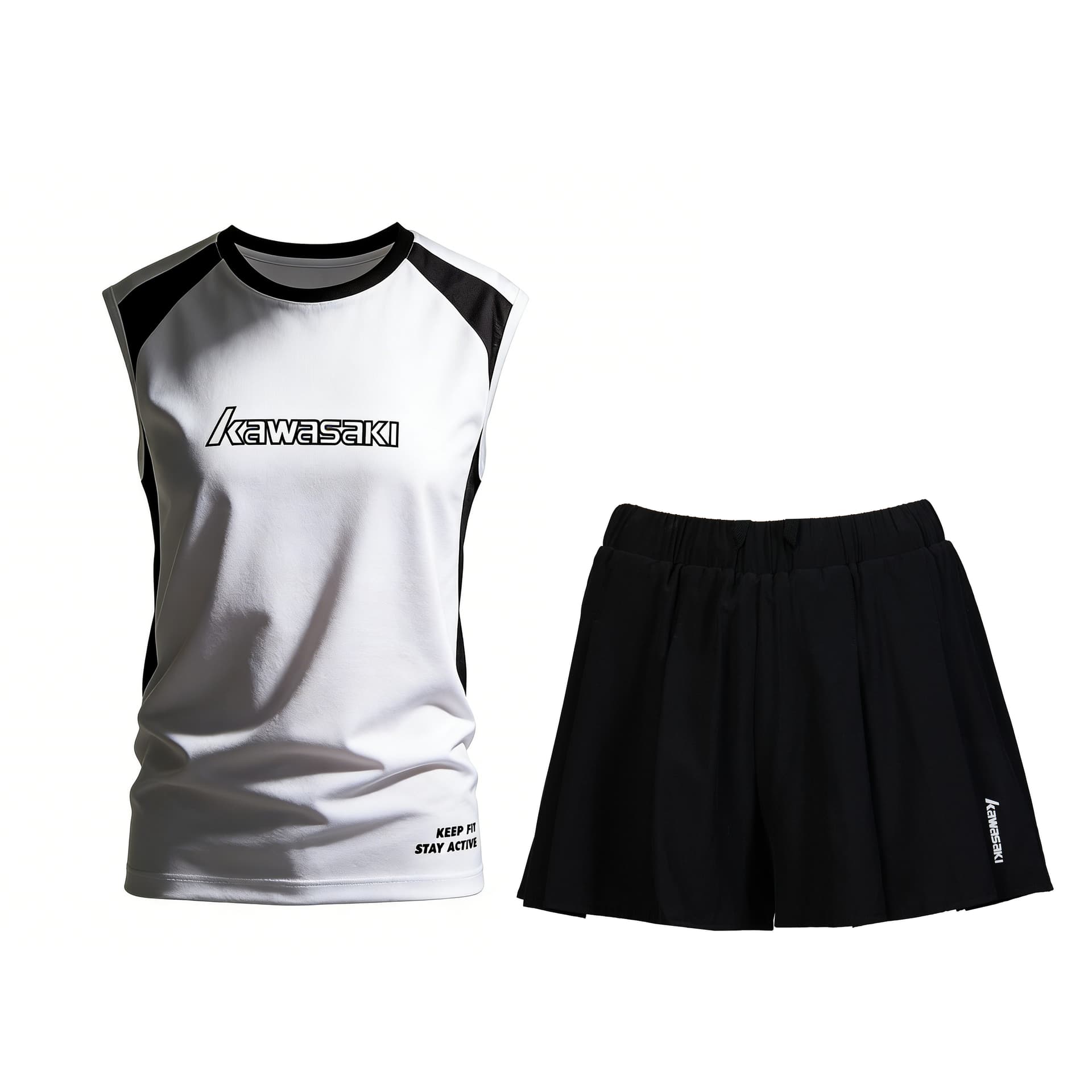 Кавасаки Match Clothing Collection Падел-бадминтон Джерси Унисекс 2 шт Черный Белый - изображение 1