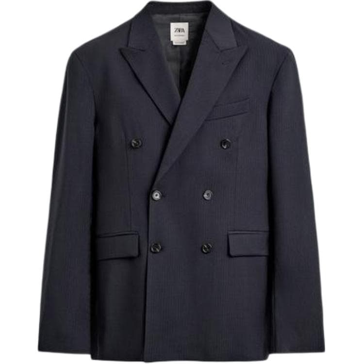 Пиджак ZARA Морской Синий Мужской Деловые Костюмы - изображение 1