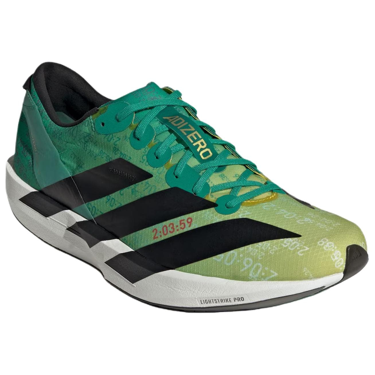 Кроссовки для бега Adidas Adizero Adios 9 Удобные Тканевые Вязаные Беговые Кроссовки Мужские Желто-Зеленые - изображение 3