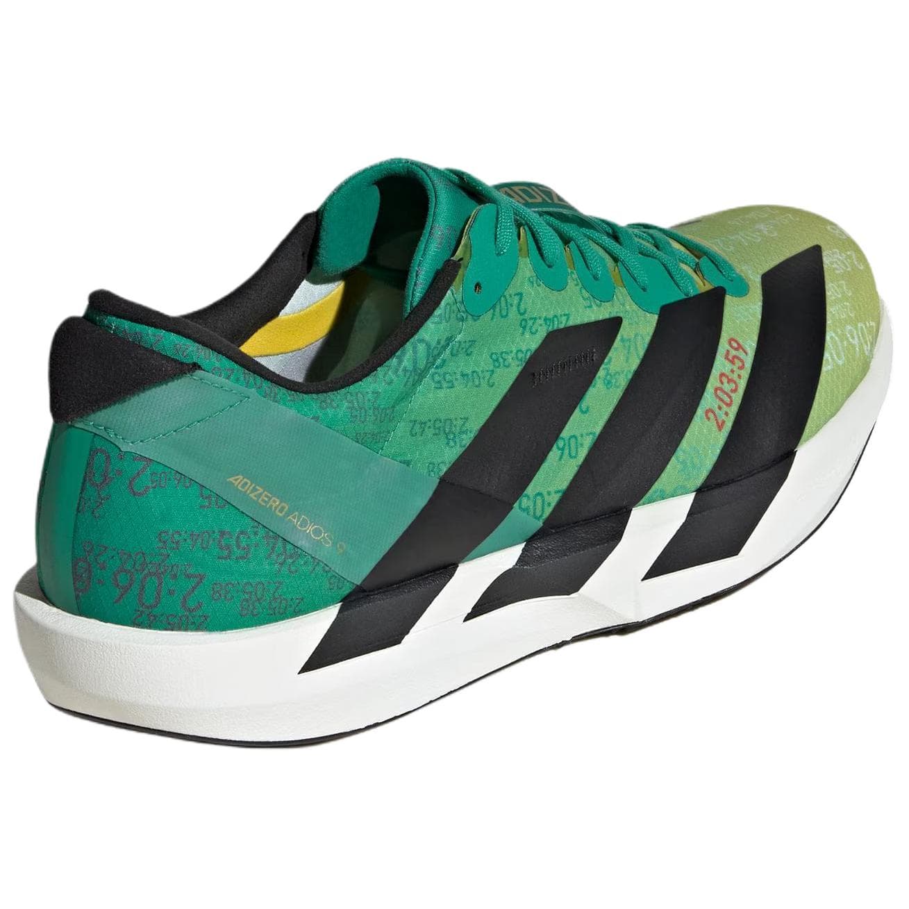 Кроссовки для бега Adidas Adizero Adios 9 Удобные Тканевые Вязаные Беговые Кроссовки Мужские Желто-Зеленые - изображение 4