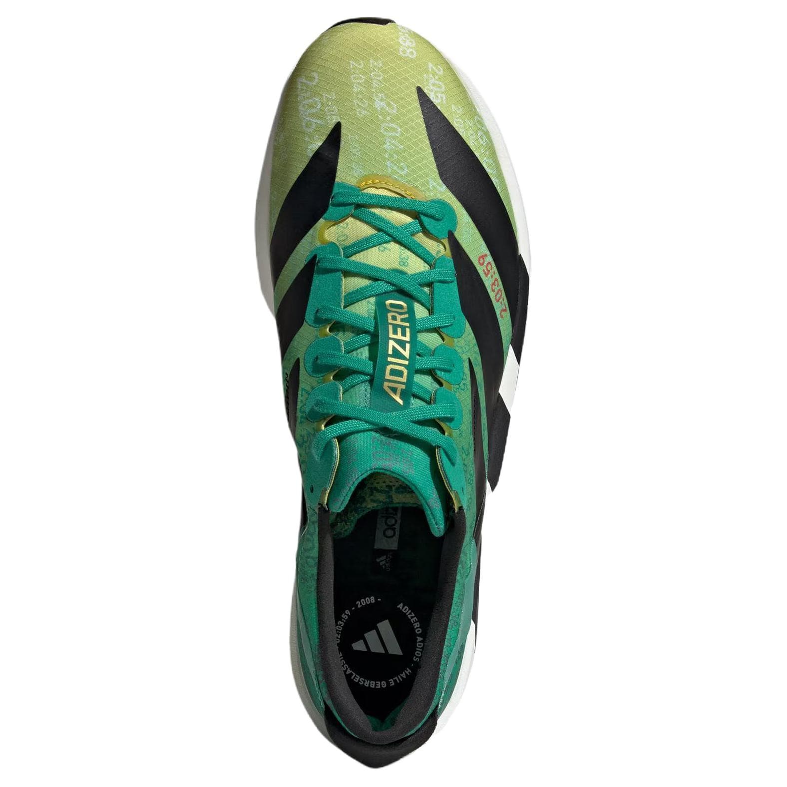 Кроссовки для бега Adidas Adizero Adios 9 Удобные Тканевые Вязаные Беговые Кроссовки Мужские Желто-Зеленые - изображение 5