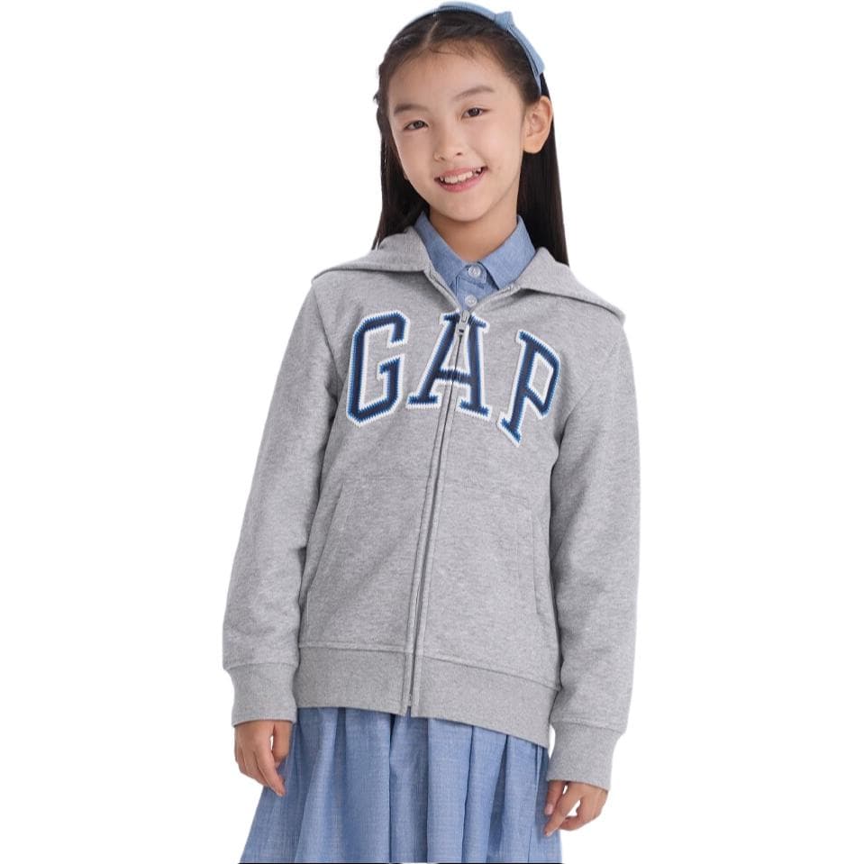 GAP Толстовка с капюшоном и принтом логотипа для детей - изображение 6