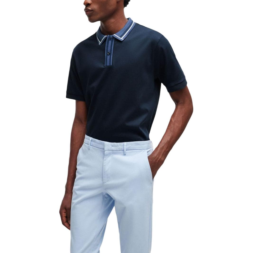Поло HUGO BOSS Mercerised Cotton Slim Fit Polo Shirt With Contrast Stripes Polo - изображение 4
