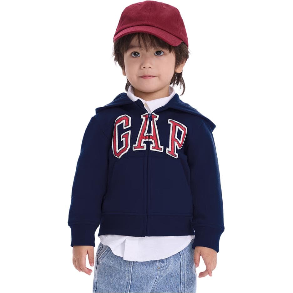 GAP Толстовка с капюшоном и принтом логотипа для детей - изображение 8
