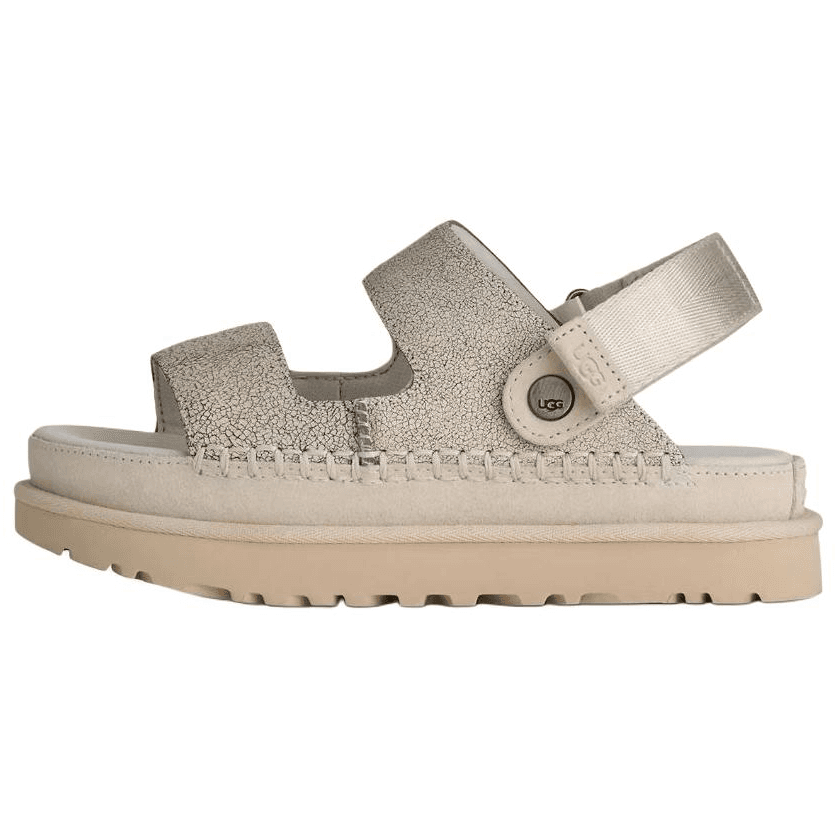 Шлёпанцы UGG Goldenstar Glide Кракелюр Модный тренд one Шнуровка Сандалии Женские Кракелюр Белый - изображение 1