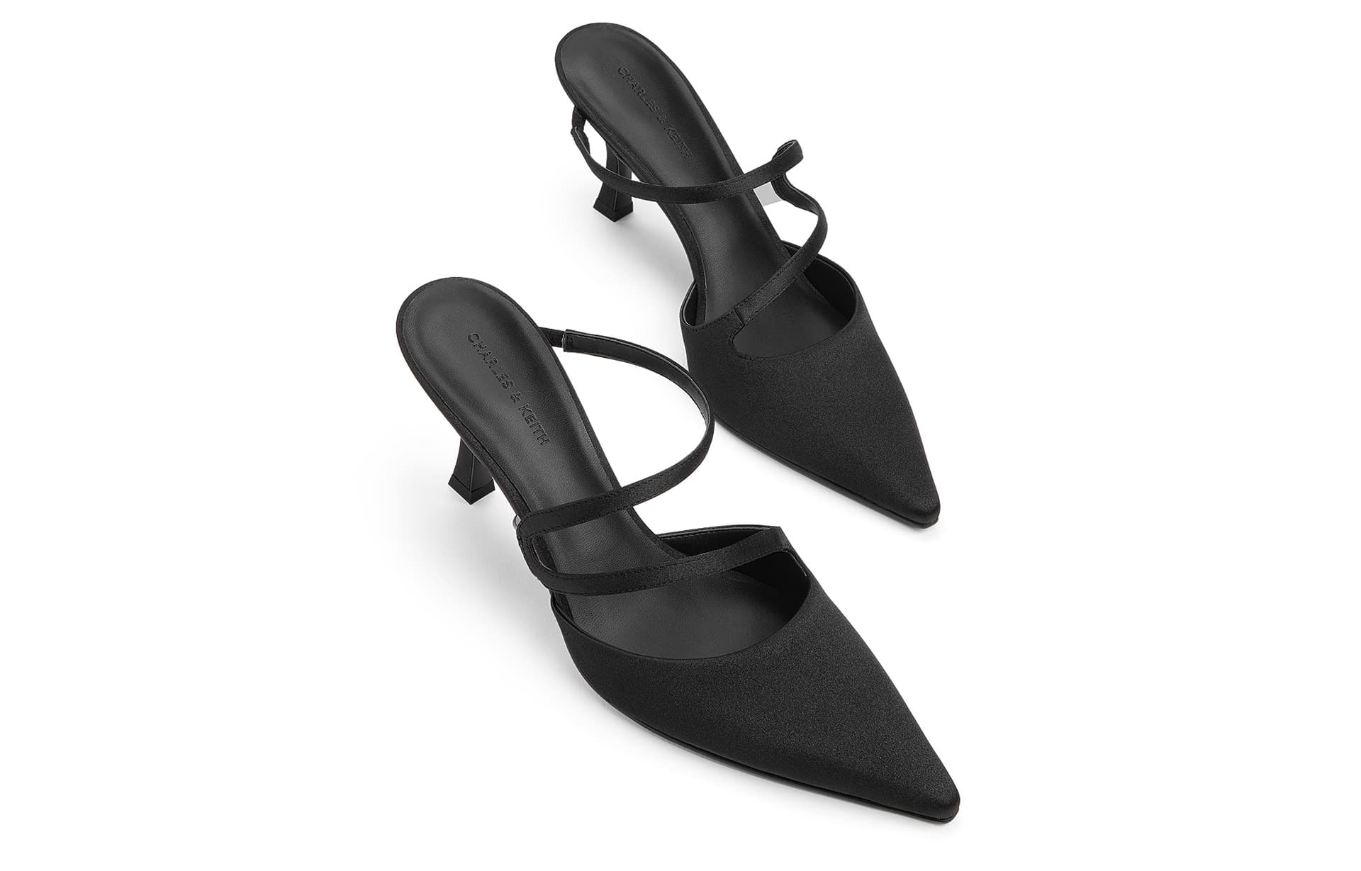 Сандалии CHARLES&KEITH Летние элегантные туфли-мюли с заостренным носком на высоком каблуке 7,8 см, композитная подошва, женские - изображение 3