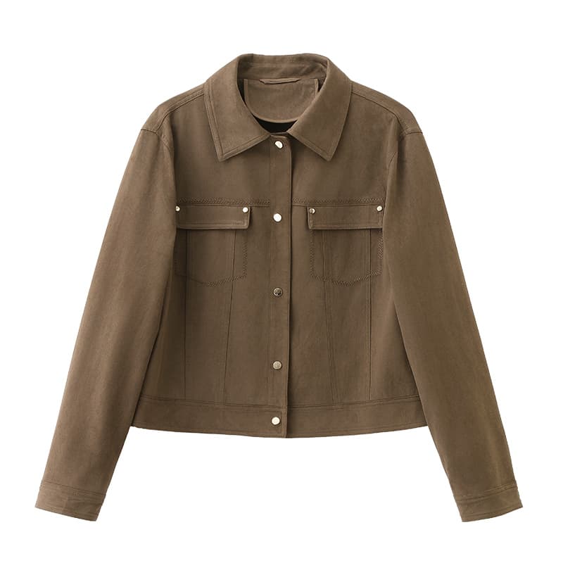 Kason Army Green Женское короткое пальто - изображение 2