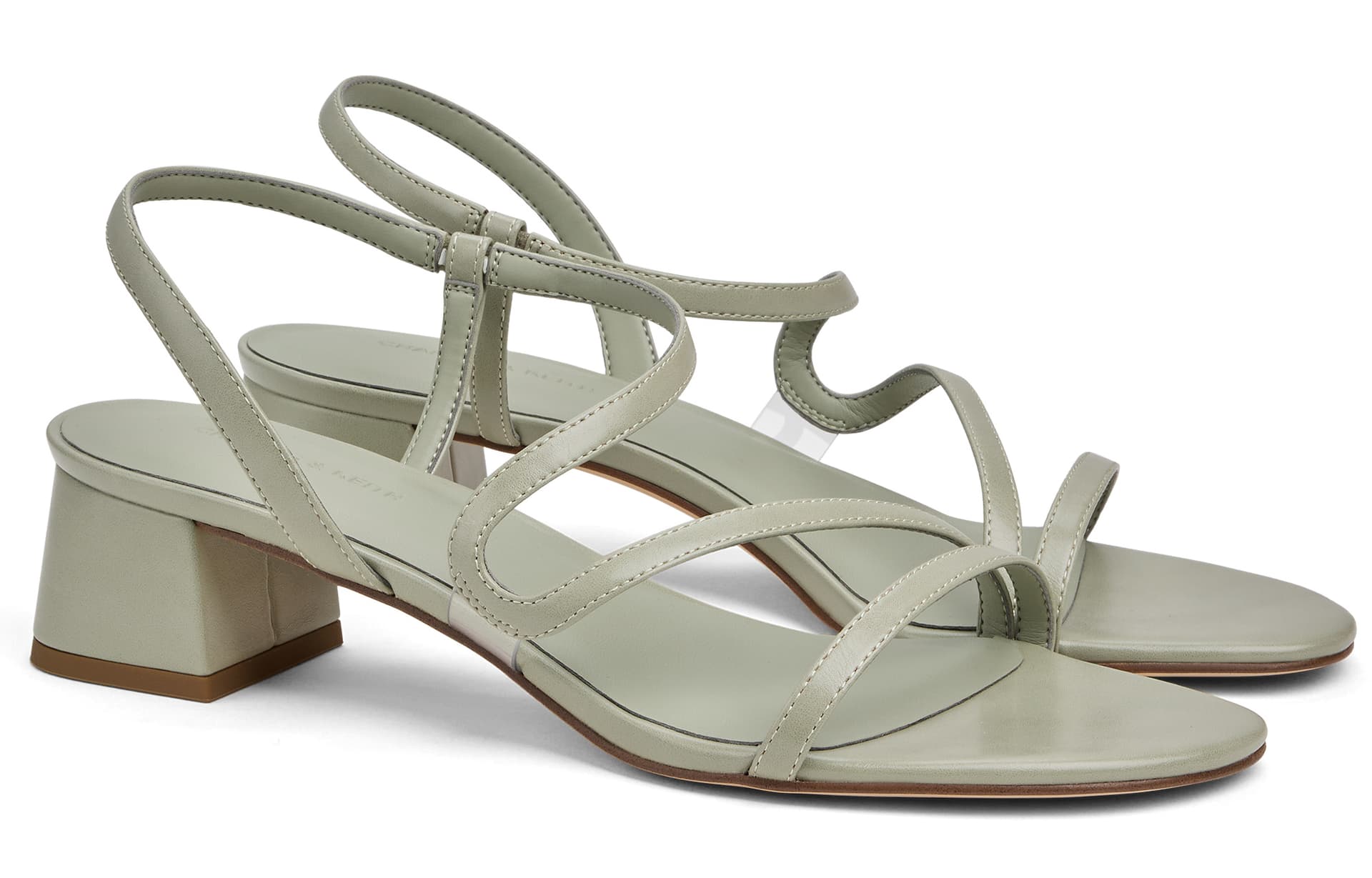 Шлёпанцы CHARLES&KEITH Летние минималистичные сандалии на грубом каблуке 4,5 см с комбинацией тонких ремней в гладиаторском стиле - изображение 2