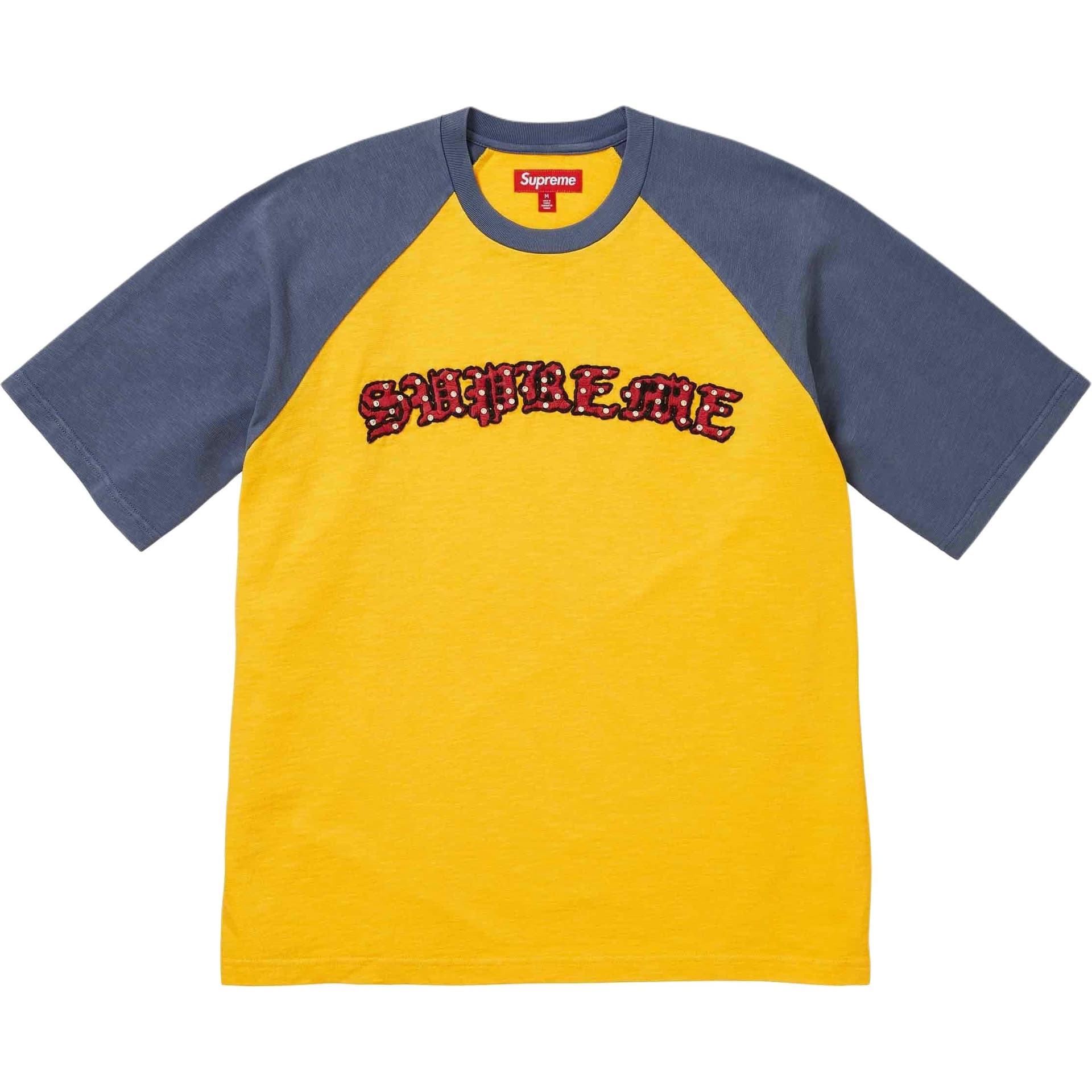 Футболка Supreme SS26 WEEK5 Стразы Реглан S S Топ T Рубашка Унисекс - изображение 1